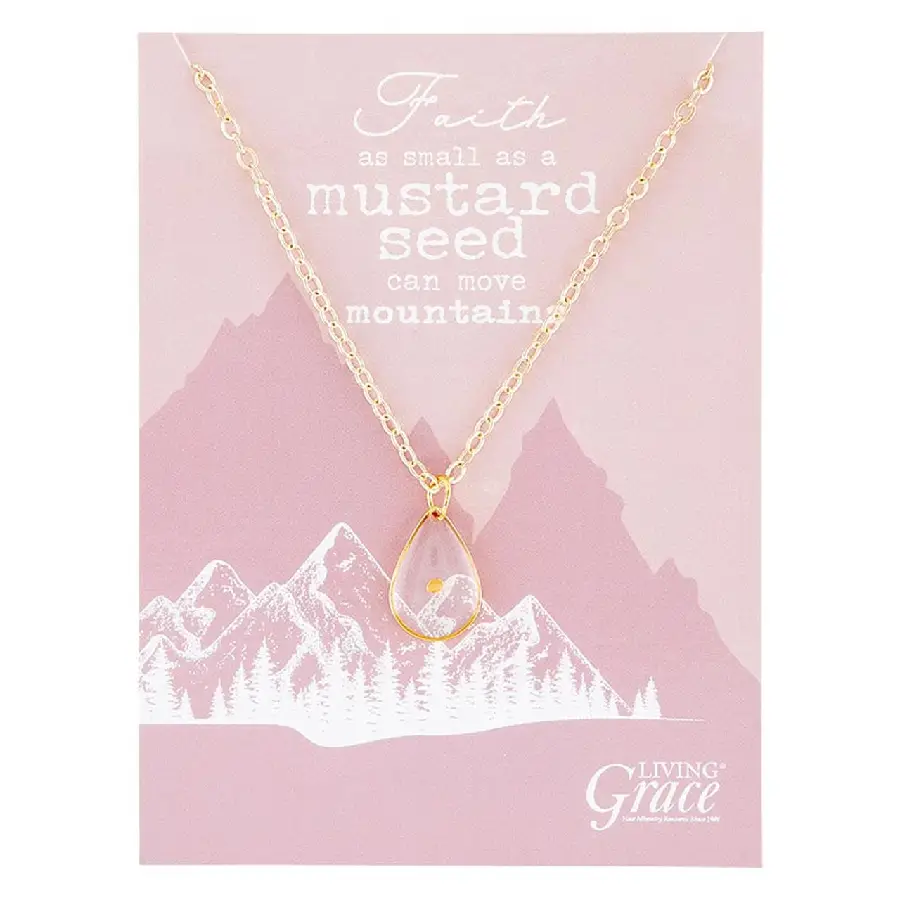 Necklace Teardrop Mustard Seed