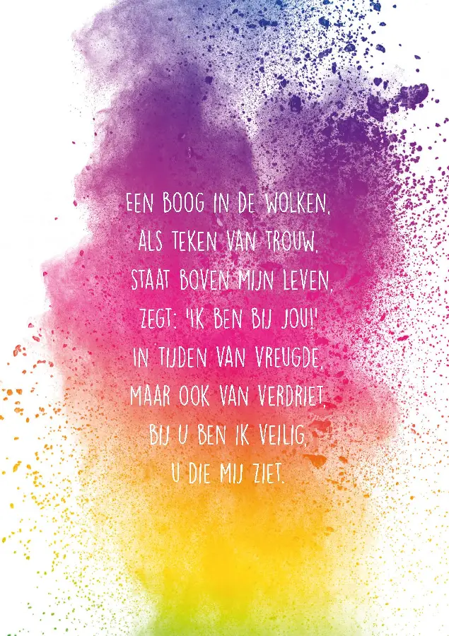 Wenskaart Een boog in de wolken een teke