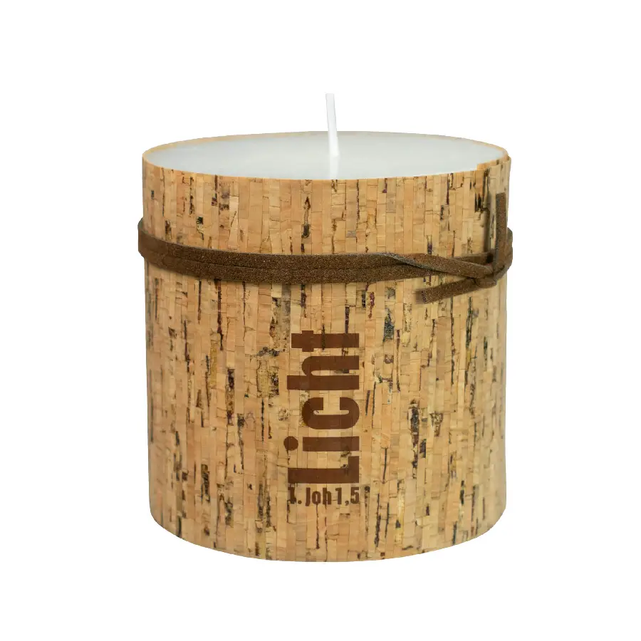 Kaars met kurk Licht 1 Joh 1:5 7,5cm